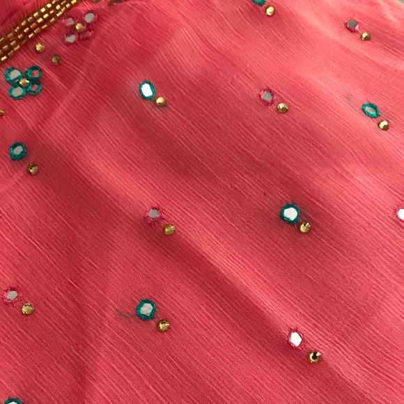Beautiful crimson Red crape saree - Picture 4 of 15
